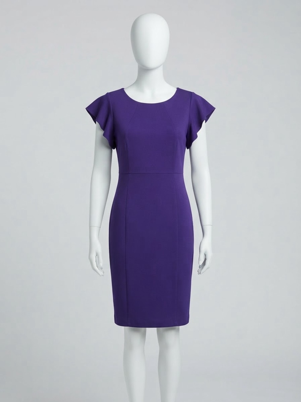 Liz Claiborne Purple Flutter Sleeve Sheath Dress